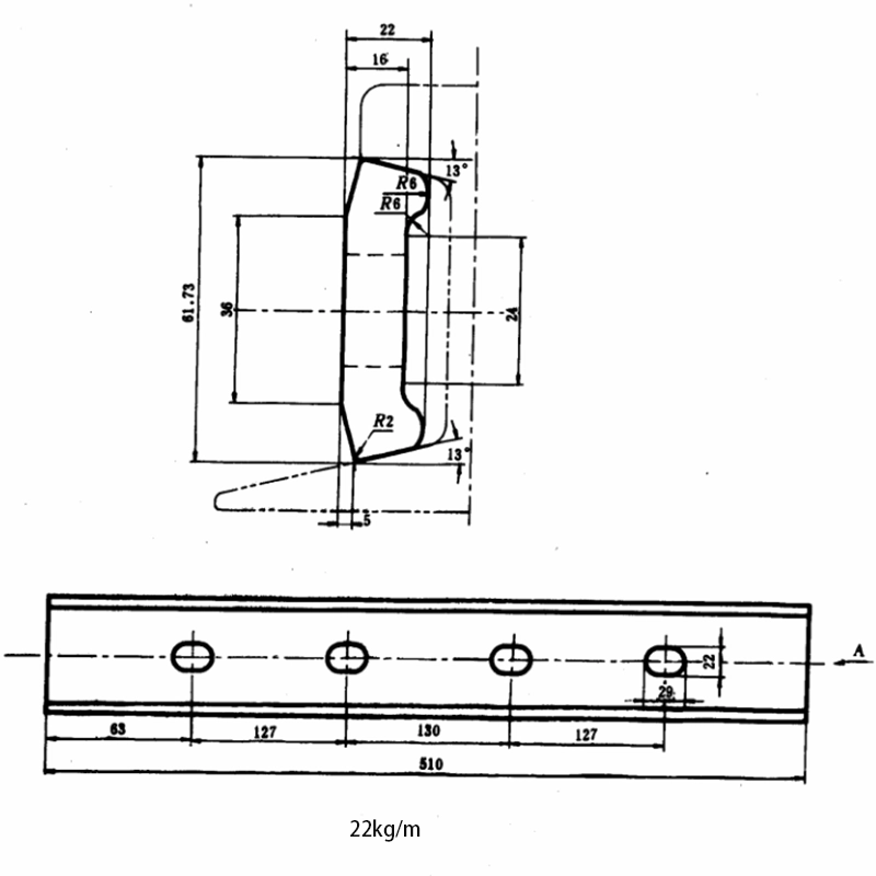 22kg rail fish plates drawing